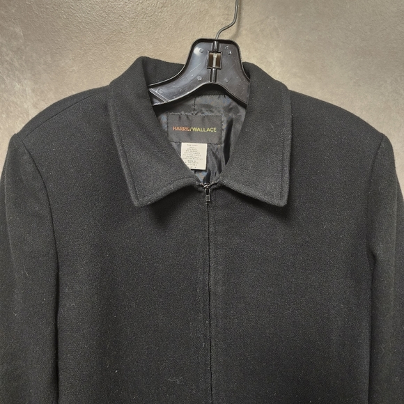 Harris/Wallace Wool Blend Full Zip Front Black Jacket Size 8 - Picture 3 of 9